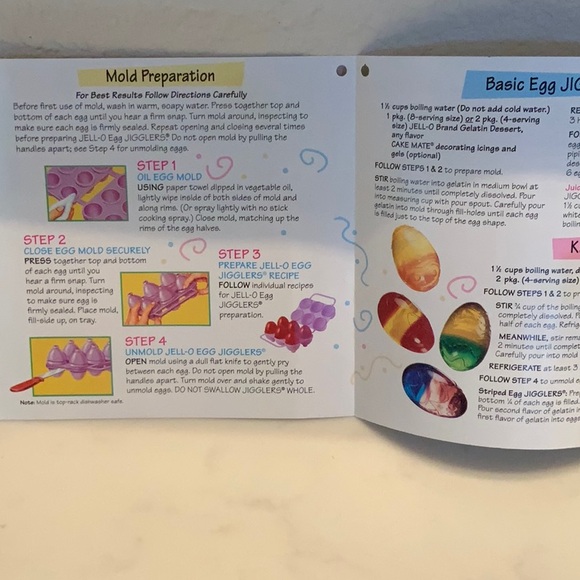 Jell-O Easter Egg Jello Jiggler Mold Set Bundle of 2 Hard Plastic Vintage 90’s - Picture 4 of 12